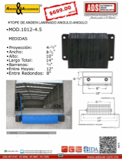 Tope Anden Laminado Angulo-Angulo MOD.1012-4.5 PROMO, ADS Puertas y Portones Automaticos S.A. de C.V.
